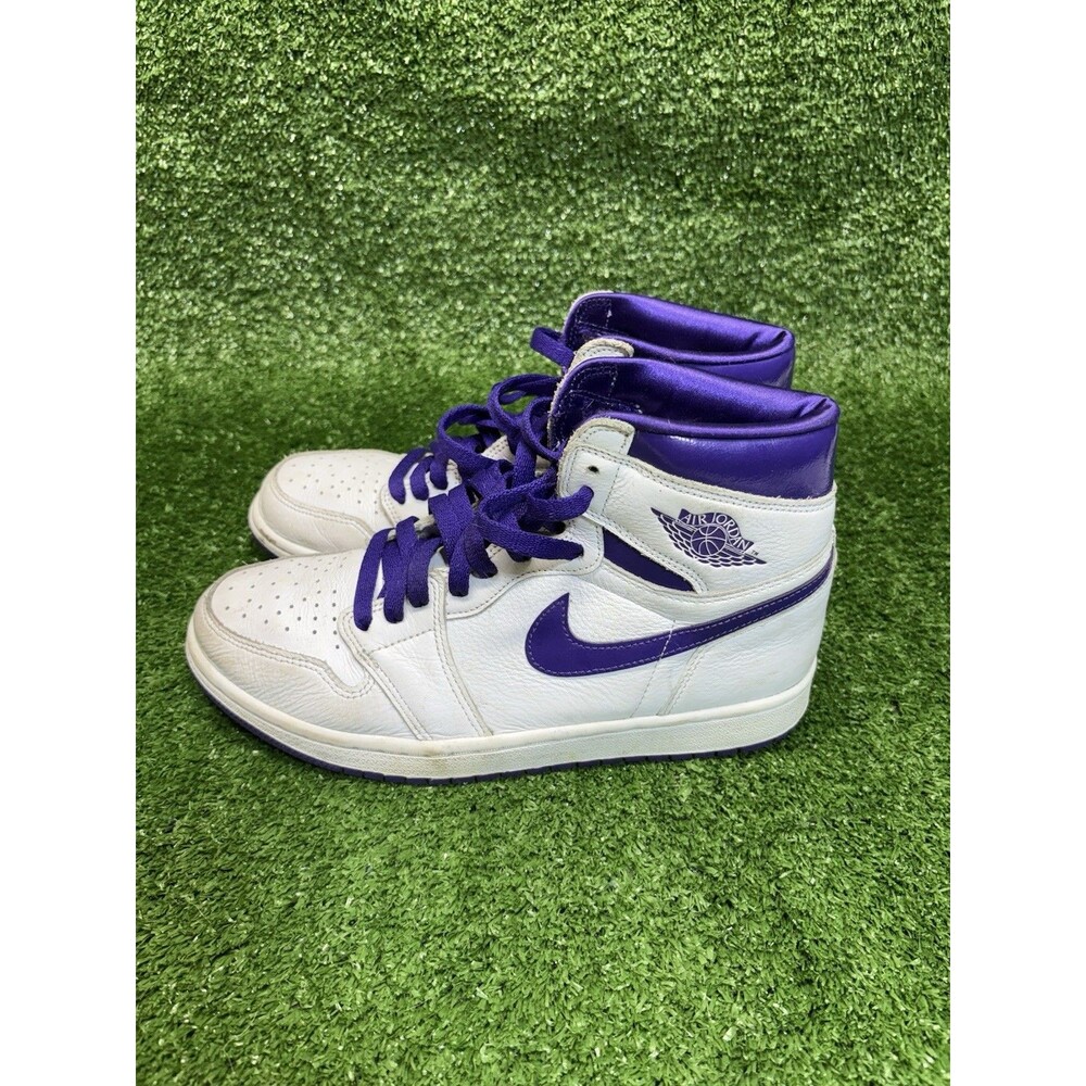 Nike Air Jordan 1 High OG Court Purple White Leather Sneakers Sz 8.5 CD0461-151